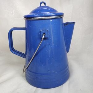 Blue Enamel Coffee Pot